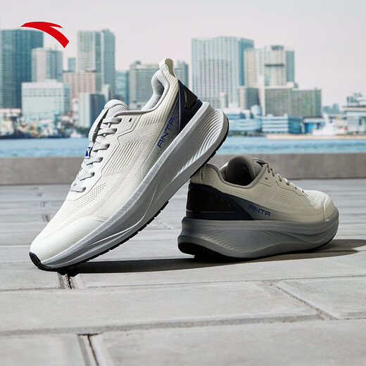 ANTA Shenxing 13丨Lightweight cushioning men's running training shoes spring new fitness sports shoes 112547718 mesh digital fog gray/release twilight blue-2 40 (250mm)