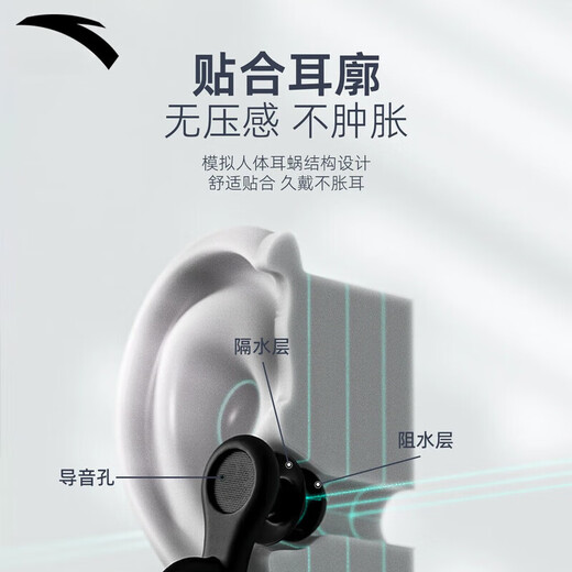 ANTA Swimming Earplugs Nose Clip Silicone Waterproof Non-soundproof Bathing Ear Blocking Diving Anti-Water Ingress Set Ice White-Earplugs