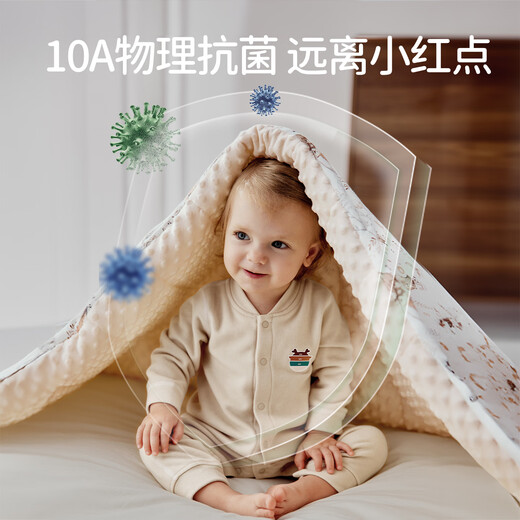 European Pregnant Baby Beanie Blanket Silk Baby Quilt Soothing Newborn Spring and Autumn Four Seasons Universal Kindergarten Blanket Butterfly and Cute Rabbit-Double Layer丨Recommended room temperature 20-28 120*90cm