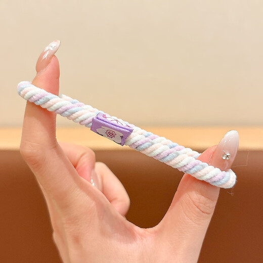 Jiuweiya hair band headband girls hair rope does not hurt the hair rubber band ball head ponytail leather cover towel ring hair accessories headband JYFQ200 fruit-labeled colorful headband 5-piece set