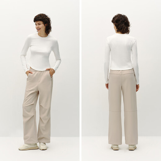 Same style as Semir shopping mall | Long-sleeved T-shirt for women winter short section split heating fleece slim fit 2025 top 102725101006