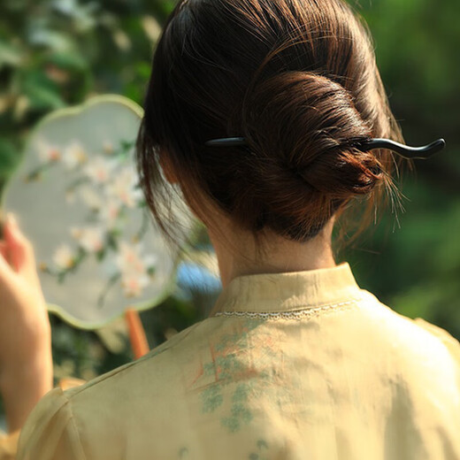 Nianfu ebony hairpin for ancient style women's wooden retro hairpin hair accessories new Chinese style wooden hairpin Mid-Autumn Festival gift for girls ebony hairpin two pack