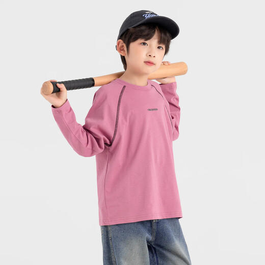 Duojia boys' T-shirt 2025 autumn American three-needle five-thread printed long-sleeved outdoor sports children's pure cotton breathable top