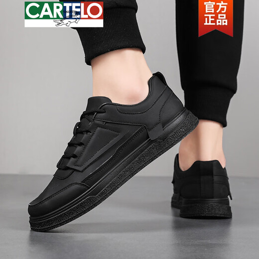 
CARTELO men's shoes 2025 new autumn white shoes Korean style trendy versatile board shoes for teenagers casual sports trendy shoes for men 1105 black 39