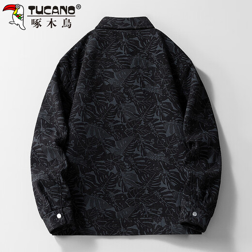 Woodpecker (TUCANO) coat men's autumn and winter work jacket men's loose casual lapel high-end clothes men's black XL
