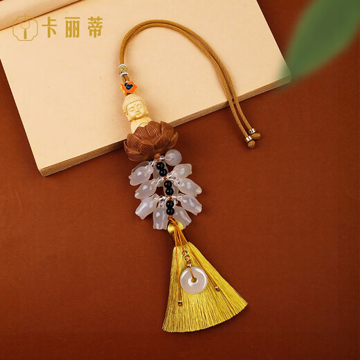 Yusenyi Boxwood Baby Buddha Car Pendant Car Rearview Mirror Have a Safe Journey Car Lotus Pendant 2025 Boxwood Car Hanger-Buddha Blessing Peace