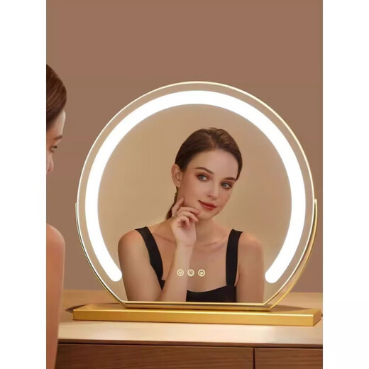 Mortina German bedroom lighted makeup mirror LED fill light rechargeable lamp desktop rotatable makeup table mirror imported from Germany 50cm champagne gold rechargeable