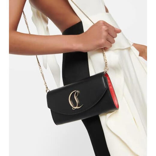 Lobotin Light Luxury Women's Leather Chain Wallet Black One Size