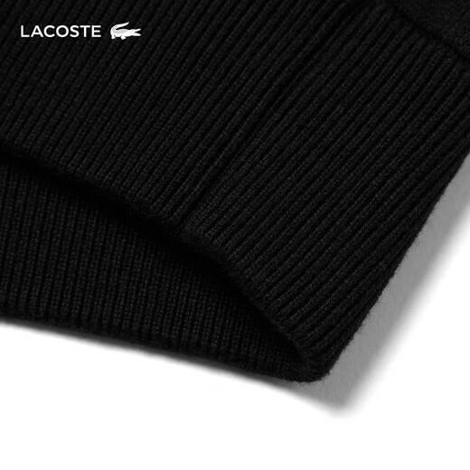 LACOSTE法国鳄鱼男装25秋冬新款羊毛混纺飞行员夹克针织衫|AH5177 031/黑色 XL 6