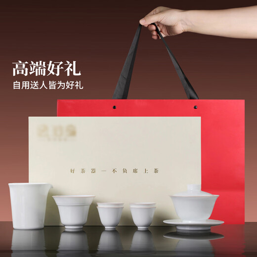 Jingdezhen Ceramic High Temperature Sweet White Glaze Covered Bowl Home Handmade White Porcelain Drinking Tea Cup Kung Fu Sancai Covered Bowl Single Tea Bowl Ruogu Single Covered Bowl