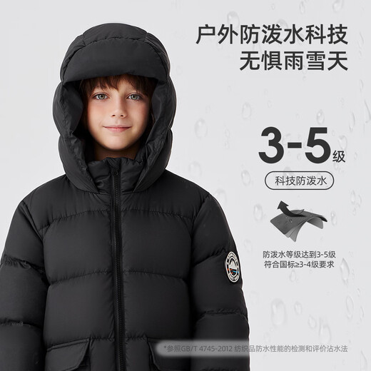 Flying in the Snow Children's Down Jacket for Boys and Girls Thickened New Simple Winter Bread Down Jacket Black 170
