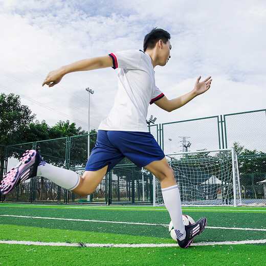 Cristiano Ronaldo F50 football shoes Mercurial 19AG long spikes for men and women, children, adults, low-top grass training non-slip breathable shoes, black pink plum spikes--Zhuo's 966 37