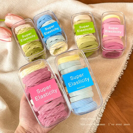 Dopamine Gradient Hair Tie High Elasticity Rubber Band Hair Ins Head Rope Ponytail Thick Hair Accessories Advanced Three Colors Randomly Mixed - 5