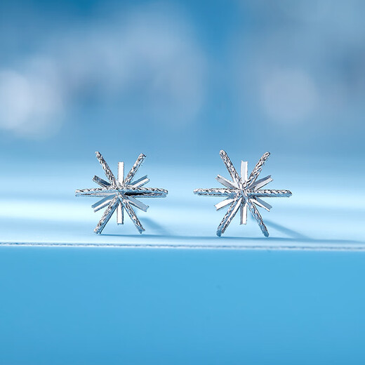 Luxury Pearl PT950 snowflake platinum earrings new fashion niche design platinum earrings high-end 1.09g