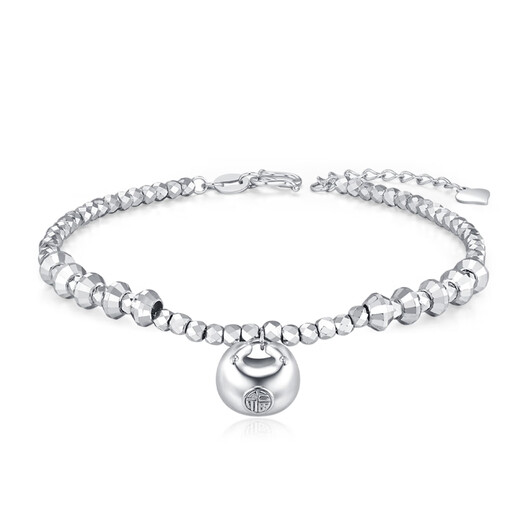 Bank of China Yijin pt950 sparkling platinum bracelet with bouncy beads for women. Platinum fat bracelet for birthday and Valentine's Day gift for girlfriend. Fat bodice platinum bracelet. Gold weight is about 9.5