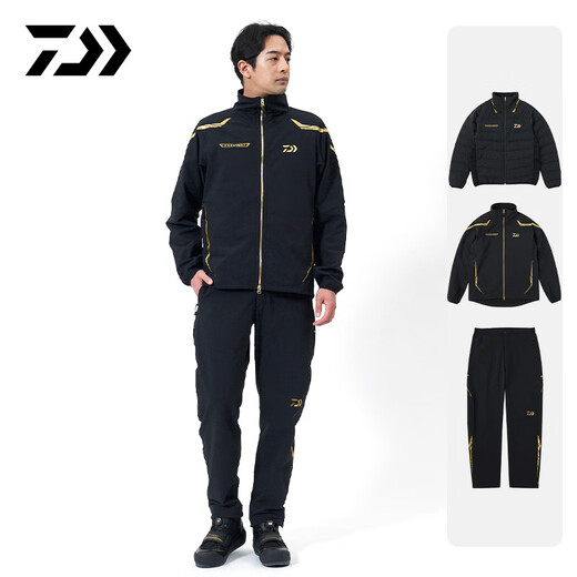 DAIWA 25 Autumn and Winter DP-2125T/DJ-2025T Tuluman Warm Jacket Windproof and Coldproof Fishing Jacket/Trousers DJ-2125T Windproof Jacket-Black L