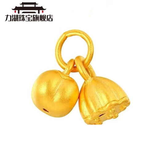 Lihu Lao Phoenix 999 quality 18k gold drip accessories 18K gold drip ancient gold lotus bell 18K pure gold No. 15 single star Lao Fengxiang quality