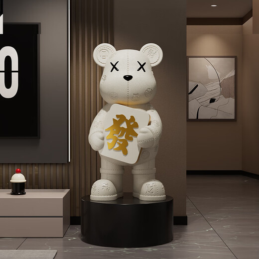 BHM violent bear ornaments living room TV cabinet sofa large floor-standing decoration high-end atmospheric moving housewarming gift Fortune Baifu violent bear + black base
