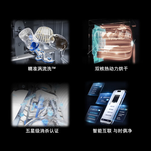 SIEMENS Intelligent Cleaning Cube under-stove dishwasher 15 sets large capacity 700mm height dual-core thermal power drying 240 hours long-lasting antibacterial storage intelligent interconnection SE43HB55KC