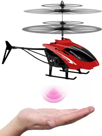 OTHE遥控飞机直升机儿童小型电动手感应飞行器耐摔无人机玩具男孩礼物 红色直升机智能感应+手柄遥控顶