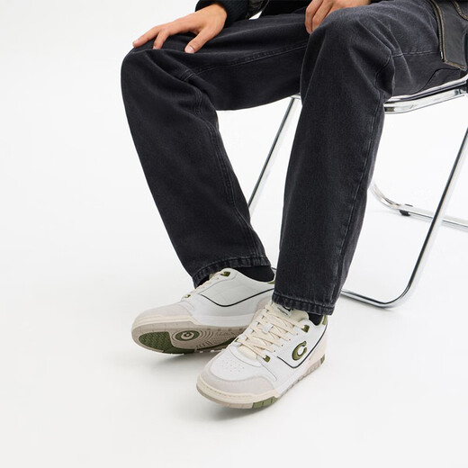 COACH New Year's Gift Outlet Men's SOHO Sports Shoes Casual Shoes Comfortable Commuting Olive Green/Bright White 44