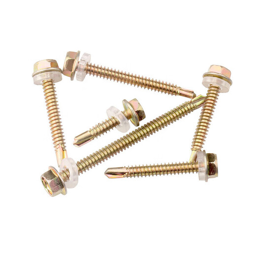 Huaji color zinc external hexagonal self-drilling screws, color steel tile self-tapping dovetail screws, 4.8*35 (1 Jin Jin is equal to 0.5 kg), about 113 pieces