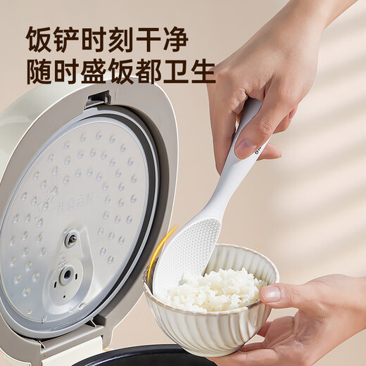 Fat Donglai's same rice spoon is not easy to stick to rice, silicone rice cooker special rice-holding plastic for household use, stand-up rice spoon-white