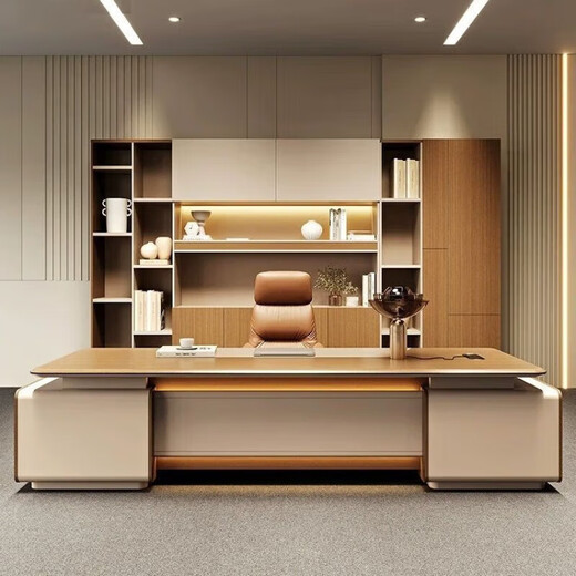 Light luxury desk boss table simple modern executive desk light luxury president manager office desk and chair combination 1.6m boss table