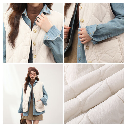 MJ STYLE Round Neck Reversible Vest Women's 2025 Winter Wear Polar Fleece Thickened Warm Student Reversible Vest Cotton Jacket