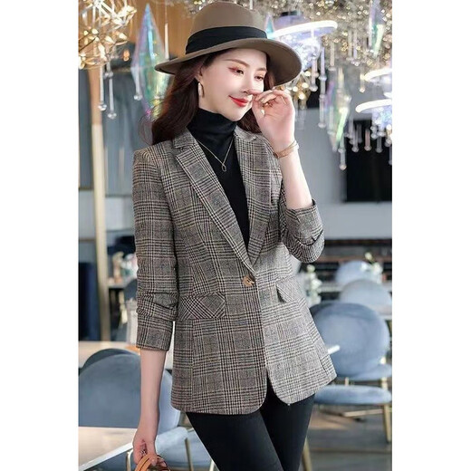 Luo Meng 2025 Spring and Autumn New Style Waist Fit Suit Jacket Design Niche Slim Casual Suit Women's Fashion Blue-1 234 Styles XL Recommended 100-110 Jin Jin equals 0.5 kg