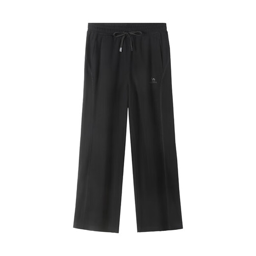 Camel (Camel) Pantalones de mujer de algodón de algodón de algodón recto de otoño de cintura alta C25carlg018 Phantom Black L