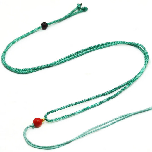 Thin rope pendant lanyard jade rope hand-woven jade necklace rope halter neck pendant rope adjustable jewelry lanyard black + top beads
