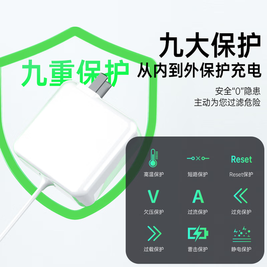 Certification Tianjiliu 3C Chargeur d'ordinateur Apple câble de données double type-c Cordon d'alimentation pour ordinateur portable MacBook AirPro Adaptateur iPad iPhone16 charge rapide PD Apple White Certification nationale 3C universelle pour toutes les séries Chargeur d'ordinateur Apple 60 W MagSafe2 set