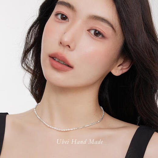 Youbei Handmade Natural Freshwater Pearl Broken Silver Necklace Women's Accessible Luxury Niche Design Lock Broken Silver Necklace