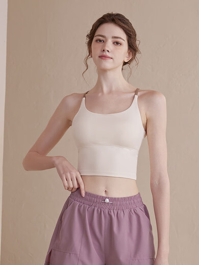 Sports Bra Yoga Wear Color Splicing Beautiful Back Sling Quick-drying Shockproof Pilates Fitness Sports Bra Ivory White Sling M 80-105Jin Jin equals 0.5kg