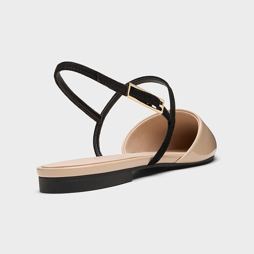 CHARLES&KEITH25冬季新品气质尖头平底扣饰凉鞋单鞋CK1-70580281 Nude肉色 35 （225）