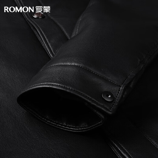 Luo Meng Leather Jacket Men's Velvet Thickened Autumn and Winter Jacket Warm Young and Middle-aged Leather Jacket Top Fleece Collar Dad Clothes