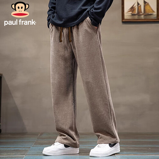 Paul Frank Pants Men's Chenille Trousers Men's Autumn Drape Loose Casual Pants Men's Pants Sports Pants Dark Gray L