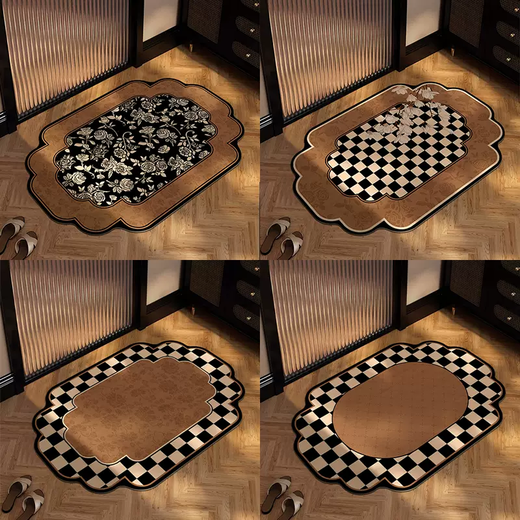 Yusen Yi Zhong Ancient Style Bathroom Super Absorbent Floor Mat Bathroom Toilet Door Diatom Mud Anti-Fall Quick-Drying Anti-Slip Foot Mat Classical Treasure-Diamic Mud Special-shaped Floor Mat 80x120cm (large size available in many places)