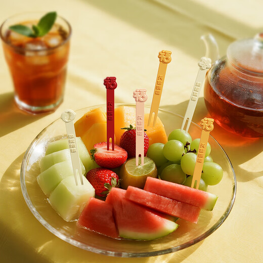 Home Story (KATEI STORY) Japanese disposable fruit fork for household desserts, cute little fork, dessert fork to store children's safe fruit picks