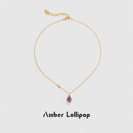 Amber Lollipop Wang Yuwen's same style crystal necklace women's light luxury niche pendant anniversary birthday gift for girlfriend and wife