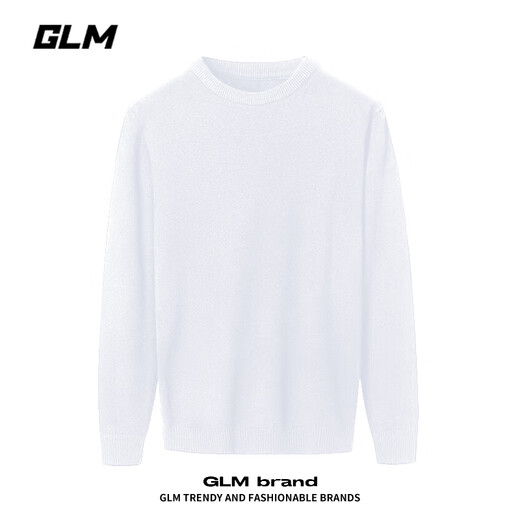 GLM crew neck sweater men's autumn and winter trendy knitted sweater men's casual bottoming sweater men's black L