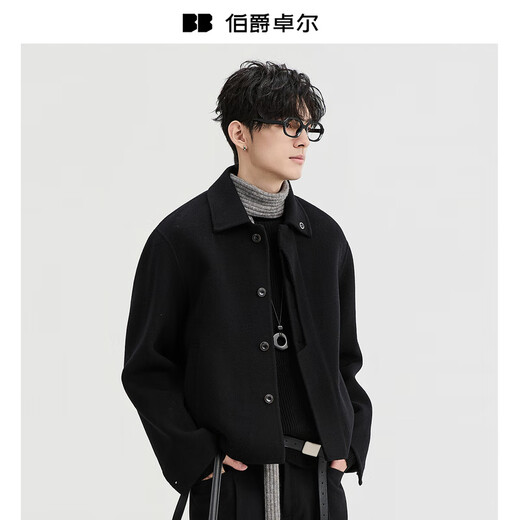 Earl Zall wool woolen jacket men's commuting warm 2025 autumn and winter new double-sided woolen jacket Z541615 Khaki M (170)