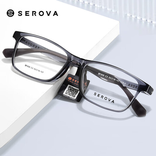 Swarovski glasses frame men's casual full frame myopia black frame TR90 ultra-light square frame can be equipped with anti-blue light SF241 style 2 SF658 matte black C10 frame + Essilor 1.56 film rock lens