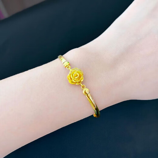 Yuyingsha gold bracelet women's light luxury gold bracelet ins niche light luxury design imitation 18k gold exquisite bracelet for girlfriend Four-leaf clover transfer bead bracelet
