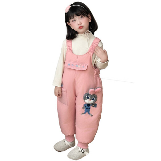 G.DUCKKIDS children's clothing Northeastern pair of winter children's down pants, girls' pants, winter cold-resistant and warm white duck down overalls for men, pink 90 cm, recommended height 85-95cm