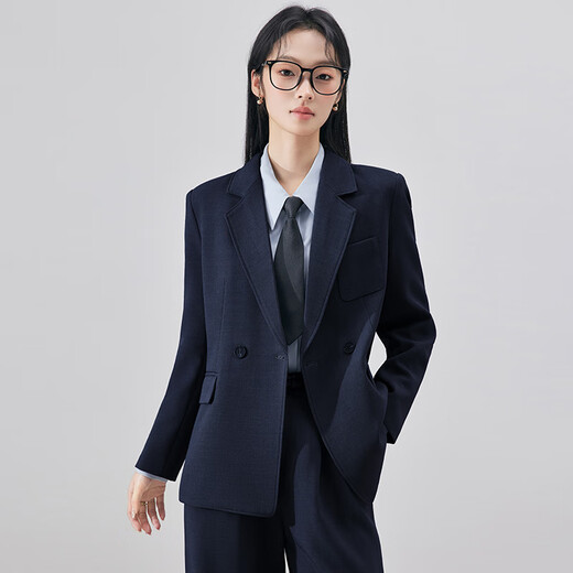 訫嗳 Yishan formal wear women's suit college student suit public examination civil servant interview small lady suit jacket professional wear single piece - black suit interview bi preparation shirt S recommended weight 90-100 Jin Jin equals 0.5 kg
