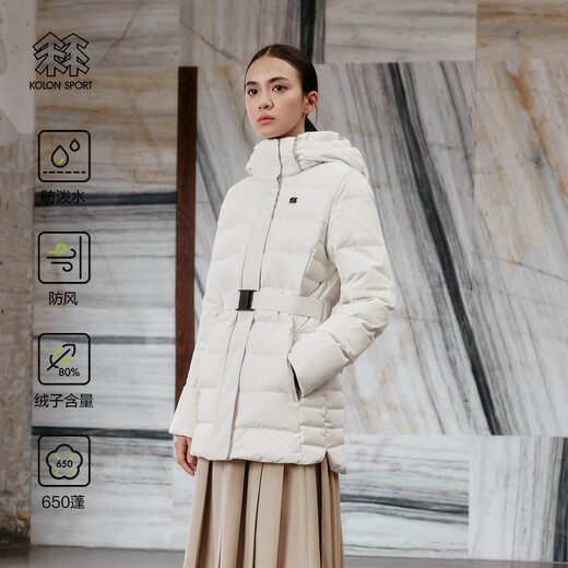 KOLON SPORT/Kolon Outdoor Down Jacket Women's Windproof and Water-Repellent Waterproof Goose Down Jacket LKDJ5WTT44-CR Cream White M 165/88A