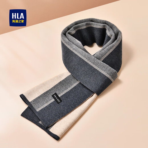 Heilan House Scarf Men's Autumn and Winter Wool Scarf Warm and Cold-proof Scarf Birthday Gift for Boyfriend Gift Box for Elders Khaki Color Exquisite Gift Box