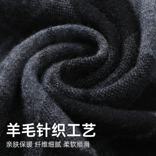 Hengyuanxiang 100% wool scarf men's autumn and winter warm plaid scarf for boyfriend's birthday and New Year's gift gift box